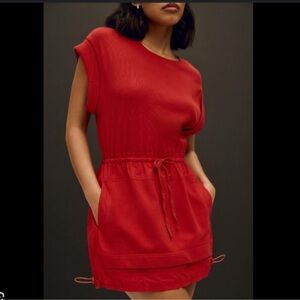 Daily Practice by Anthropologie Red Short-Sleeve Mini Dress Size Small